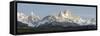 Low Angle View of Mountains, Mt Fitzroy, Cerro Torre, Argentine Glaciers National Park-null-Framed Stretched Canvas
