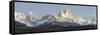 Low Angle View of Mountains, Mt Fitzroy, Cerro Torre, Argentine Glaciers National Park-null-Framed Stretched Canvas