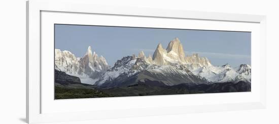 Low Angle View of Mountains, Mt Fitzroy, Cerro Torre, Argentine Glaciers National Park-null-Framed Photographic Print