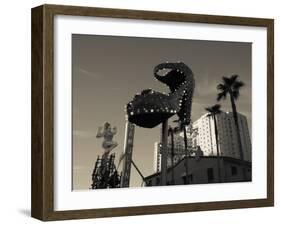 Low Angle View of Neon Signs of a Casino, Fremont Street, the Strip, Las Vegas, Nevada, USA-null-Framed Photographic Print