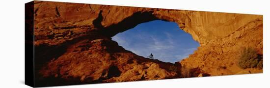 Low Angle View of Person Mountain Biking, Utah, USA-null-Stretched Canvas