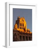 Low angle view of Post office building, Palace of Communication, Plaza De Cibeles, Madrid, Spain-null-Framed Photographic Print