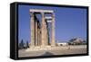 Low Angle View of Ruins of Columns of a Temple, Temple of Olympian Zeus, Athens, Attica, Greece-null-Framed Stretched Canvas