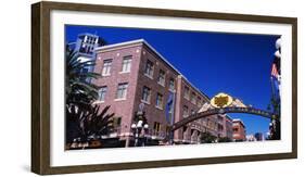 Low angle view of sign, Gaslamp Quarter, San Diego, California, USA-null-Framed Photographic Print