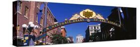 Low angle view of sign, Gaslamp Quarter, San Diego, California, USA-null-Stretched Canvas
