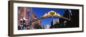 Low angle view of sign, Gaslamp Quarter, San Diego, California, USA-null-Framed Photographic Print