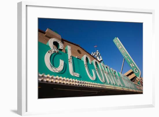 Low Angle View of Sign of El Cortez Hotel and Casino, Fremont Street, Las Vegas, Nevada, USA-null-Framed Photographic Print