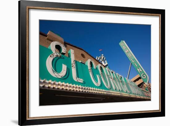 Low Angle View of Sign of El Cortez Hotel and Casino, Fremont Street, Las Vegas, Nevada, USA-null-Framed Photographic Print