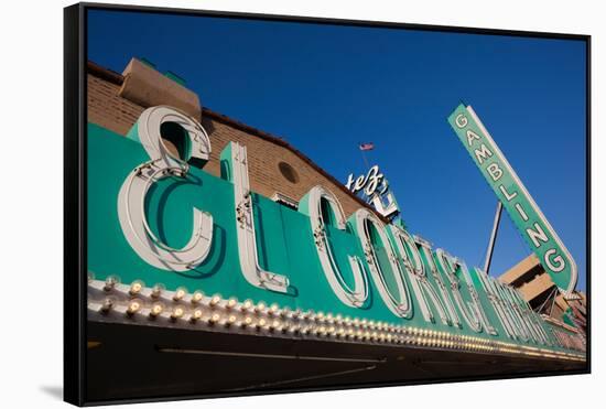 Low Angle View of Sign of El Cortez Hotel and Casino, Fremont Street, Las Vegas, Nevada, USA-null-Framed Stretched Canvas