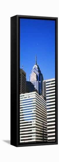 Low angle view of skyline in Downtown Philadelphia, Pennsylvania, USA-null-Framed Stretched Canvas