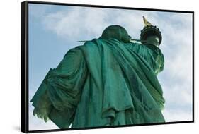 Low angle view of Statue Of Liberty, Manhattan, New York City, New York State, USA-null-Framed Stretched Canvas