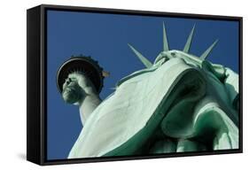 Low angle view of Statue Of Liberty, Manhattan, New York City, New York State, USA-null-Framed Stretched Canvas