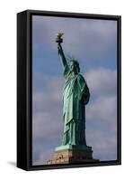 Low angle view of Statue Of Liberty, Manhattan, New York City, New York State, USA-null-Framed Stretched Canvas