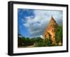 Low angle view of stupa in Min Nan Thu village, Bagan, Mandalay Region, Myanmar-null-Framed Photographic Print