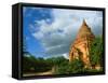 Low angle view of stupa in Min Nan Thu village, Bagan, Mandalay Region, Myanmar-null-Framed Stretched Canvas