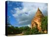 Low angle view of stupa in Min Nan Thu village, Bagan, Mandalay Region, Myanmar-null-Stretched Canvas