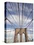 Low angle view of suspension cables, Brooklyn Bridge, New York City, New York, USA-null-Stretched Canvas