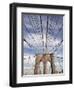 Low angle view of suspension cables, Brooklyn Bridge, New York City, New York, USA-null-Framed Photographic Print