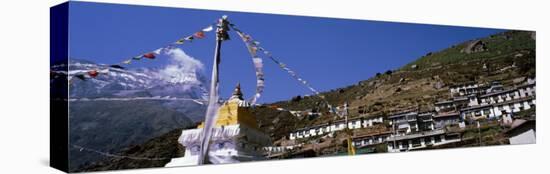 Low Angle View of Terraced Housing on a Mountain, Namche Bazaar, Sagarmatha National Park, Nepal-null-Stretched Canvas