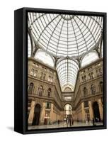 Low Angle View of the Interior of the Galleria Umberto I, Naples, Campania, Italy, Europe-Vincenzo Lombardo-Framed Stretched Canvas