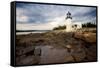 Low Angle View of The Marshall Point Lighthouse-George Oze-Framed Stretched Canvas