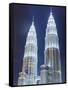 Low Angle View of the Petronas Twin Towers, Kuala Lumpur, Malaysia, Southeast Asia, Asia-Gavin Hellier-Framed Stretched Canvas