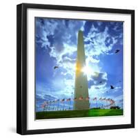 Low Angle View of the Washington Monument, the Mall, Washington Dc, USA-null-Framed Photographic Print