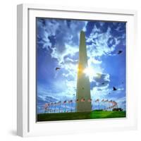 Low Angle View of the Washington Monument, the Mall, Washington Dc, USA-null-Framed Photographic Print