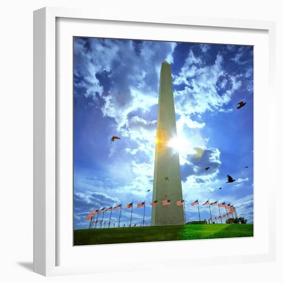 Low Angle View of the Washington Monument, the Mall, Washington Dc, USA-null-Framed Photographic Print