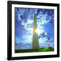 Low Angle View of the Washington Monument, the Mall, Washington Dc, USA-null-Framed Photographic Print