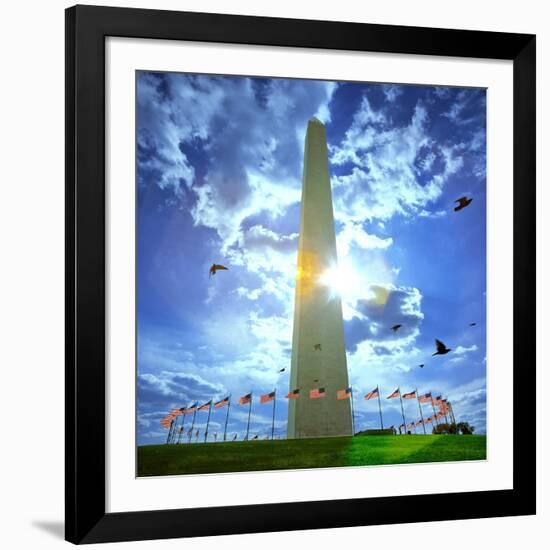 Low Angle View of the Washington Monument, the Mall, Washington Dc, USA-null-Framed Photographic Print