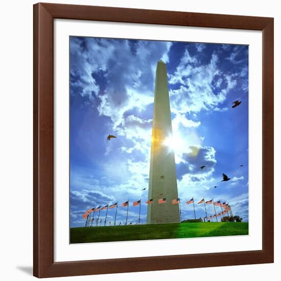 Low Angle View of the Washington Monument, the Mall, Washington Dc, USA-null-Framed Photographic Print