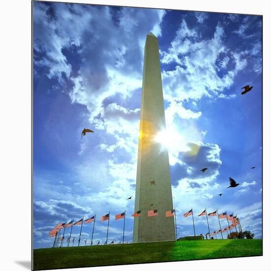 Low Angle View of the Washington Monument, the Mall, Washington Dc, USA-null-Mounted Photographic Print