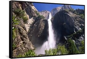 Low Angle View of the Yosemite Falls California-George Oze-Framed Stretched Canvas