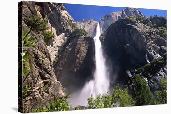 Low Angle View of the Yosemite Falls California-George Oze-Stretched Canvas