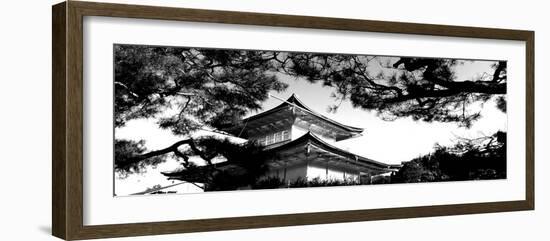 Low Angle View of Trees in Front of a Temple, Kinkaku-Ji Temple, Kyoto City, Kyoto Prefecture-null-Framed Photographic Print