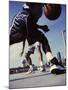 Low Angle View of Two Men Playing Basketball-null-Mounted Photographic Print