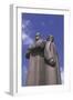 Low Angle View of Two Statues, Red Latvian Riflemen, Riga, Latvia-null-Framed Giclee Print