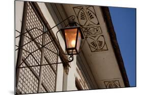 Low angle view of vintage lantern on wall, Vigan, Ilocos Sur, Philippines-null-Mounted Photographic Print