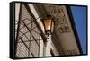 Low angle view of vintage lantern on wall, Vigan, Ilocos Sur, Philippines-null-Framed Stretched Canvas