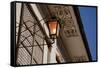 Low angle view of vintage lantern on wall, Vigan, Ilocos Sur, Philippines-null-Framed Stretched Canvas