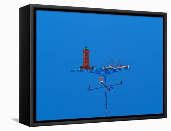 Low angle view of weather vane-null-Framed Stretched Canvas