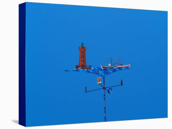 Low angle view of weather vane-null-Stretched Canvas