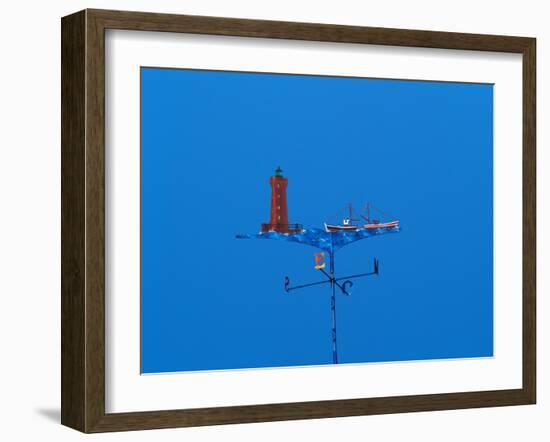 Low angle view of weather vane-null-Framed Photographic Print
