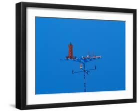 Low angle view of weather vane-null-Framed Photographic Print