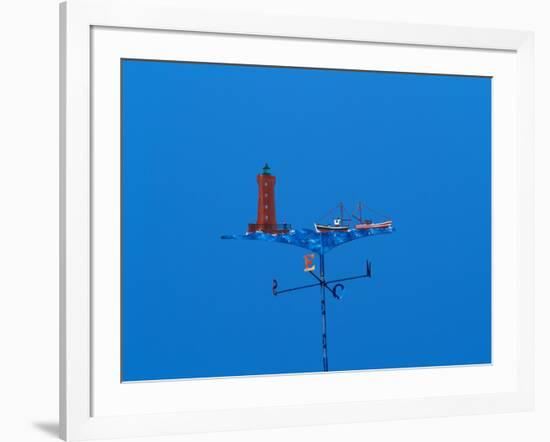 Low angle view of weather vane-null-Framed Photographic Print