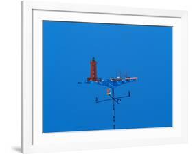 Low angle view of weather vane-null-Framed Photographic Print