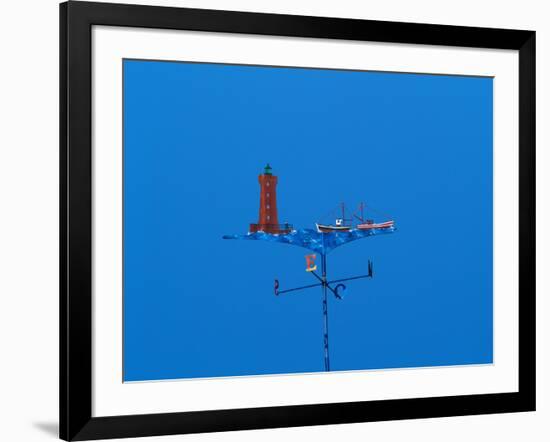 Low angle view of weather vane-null-Framed Photographic Print