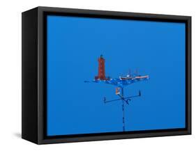 Low angle view of weather vane-null-Framed Stretched Canvas