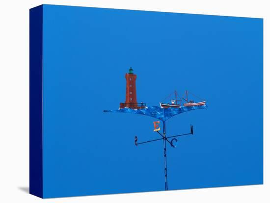 Low angle view of weather vane-null-Stretched Canvas